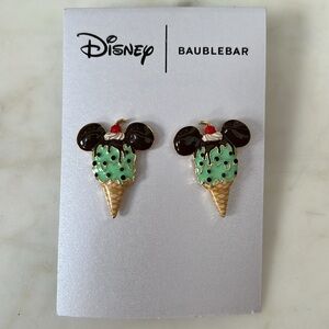 Disney BaubleBar Mint Chocolate Chip Mickey Mouse Ice Cream Cone Stud Ea…